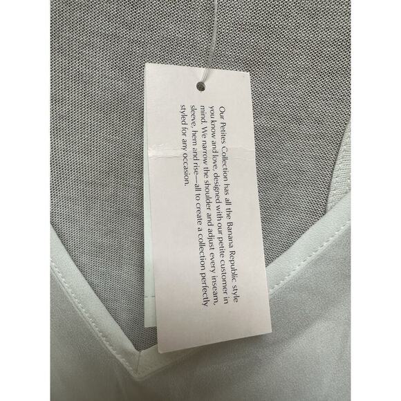 Banana Republic White V Neck 2 Layer Tank Top Womens Petite Small Racerback - Picture 4 of 10